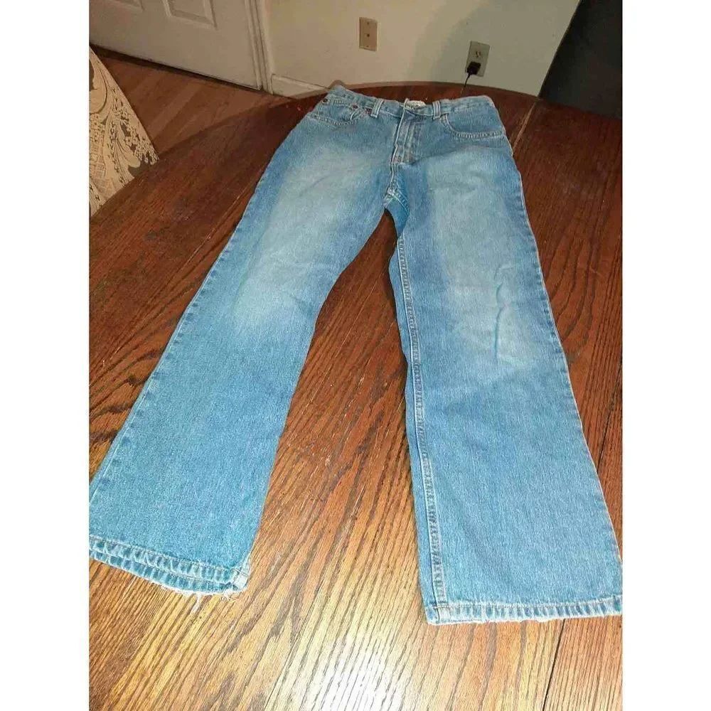 Boys 12 Regular Arizona Jean Company Bootcut Adjustable Waist Denim Blue Jeans